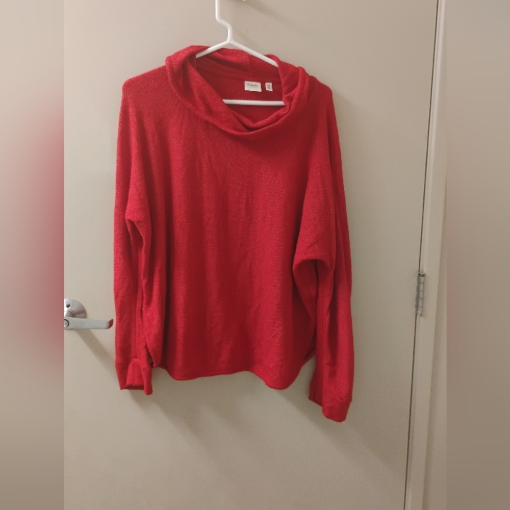 Rafaella Weekend Women's Cozy Red Cowl Neck Sweater Sz 2x